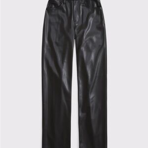 Abercrombie & Fitch Sleek Black Faux Leather Trousers